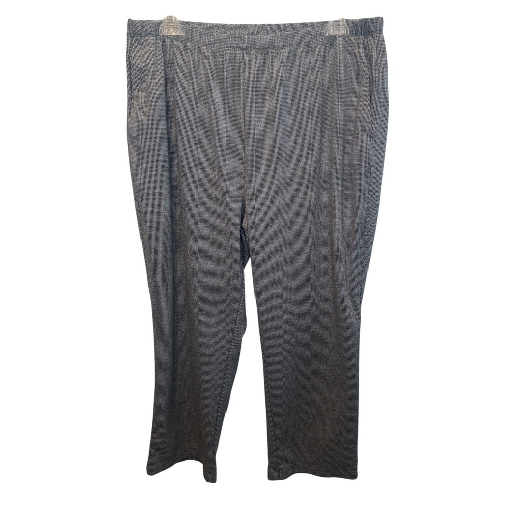 Lands End Sport Knit Straight Leg Pants Womens Large Gray Pull On Loungewear